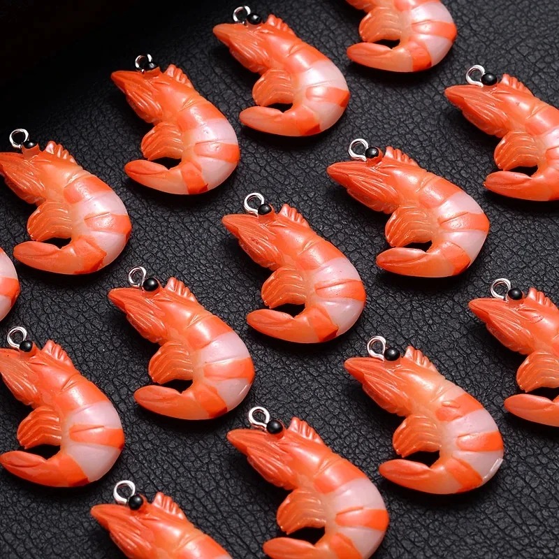 Resin Craft Supplies - 10 قطع من تعليقات الكركند والجمبري